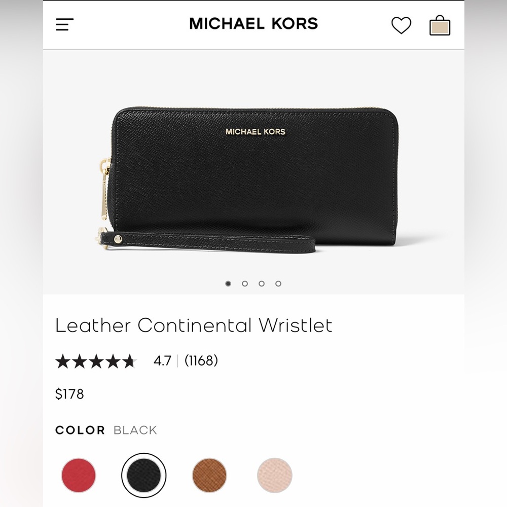 Authentic Michael Kors Leather Continental Wristlet - like new!